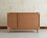 Austria Premium Edition Wooden Sideboard Cabinet-Three Door Furniselan Natural Finish