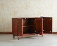 Austria Premium Edition Wooden Sideboard Cabinet-Three Door Furniselan Brown Finish