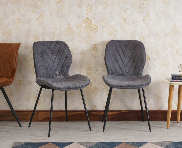 Maverick Living Study Chair Dining Chair set of Two Furniselan - Grey