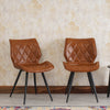 Dexter Living Study Leathe Chair Dining Chair set of Two Furniselan - Brown