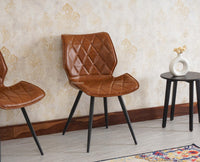 Dexter Living Study Leathe Chair Dining Chair set of Two Furniselan - Brown
