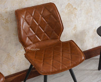 Dexter Living Study Leathe Chair Dining Chair set of Two Furniselan - Brown