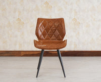 Dexter Living Study Leathe Chair Dining Chair set of Two Furniselan - Brown