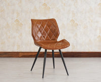 Dexter Living Study Leathe Chair Dining Chair set of Two Furniselan - Brown