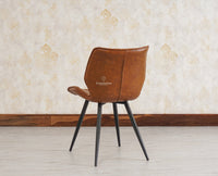Dexter Living Study Leathe Chair Dining Chair set of Two Furniselan - Brown