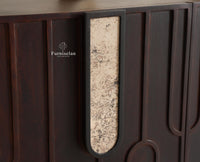 Brisbane Elite Storage Two Door Wooden Cabinet Sideboard Furniselan Grey Finish