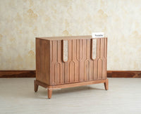 Brisbane Elite Storage Two Door Wooden Cabinet Sideboard  Furniselan Natural oak Finish