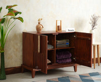 Brisbane Elite Storage Two Door Wooden Cabinet Sideboard Furniselan Brown Finish