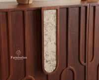 Brisbane Elite Storage Two Door Wooden Cabinet Sideboard Furniselan Brown Finish