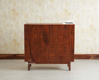 Austria Premium Edition Wooden Sideboard Cabinet-Two Door Furniselan Brown Finish