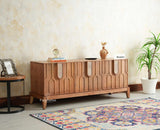 Brisbane Elite Storage Three Door Wooden TV Cabinet Media Unit Furniselan Natural Oak Finish