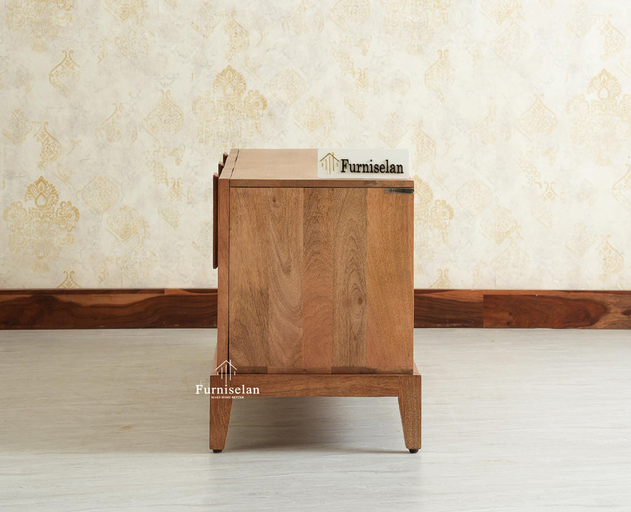Brisbane Elite Storage Three Door Wooden TV Cabinet Media Unit Furniselan Natural Oak Finish