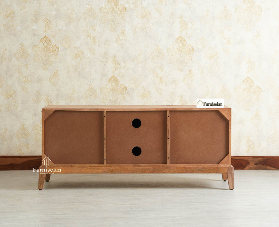 Brisbane Elite Storage Three Door Wooden TV Cabinet Media Unit Furniselan Natural Oak Finish