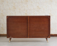 Boston Solid Wood Rattan Cane Chest of Drawer Six Drawer Dressing Chester Furniselan Brown-Finish