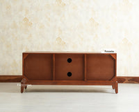 Brisbane Elite Storage Three Door Wooden TV Cabinet Media Unit Furniselan brown finish