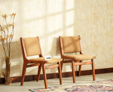 Nairobi Solid Acacia Wood Dining Chair Set-Premium Boucle Fabric