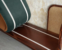 Aurum Sheesham Wood Cane Daybed Three Seater Sofa for Living Room with Cushion Seating Furniselan Brown Finish