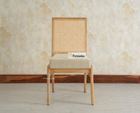 Boston Solid Wood Rattan Cane Chair Set of Two Furniselan Natural Finish