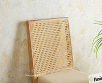 Boston Solid Wood Rattan Cane Chair Set of Two Furniselan Natural Finish