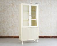 Bengaluru Solid Wood Bookshelf Cabinet four Doors Furniselan Milky White