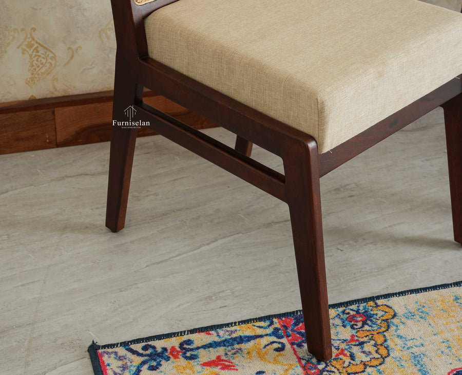 Boston Solid Wood Rattan Cane Chair Set of Two Furniselan Grey Finish