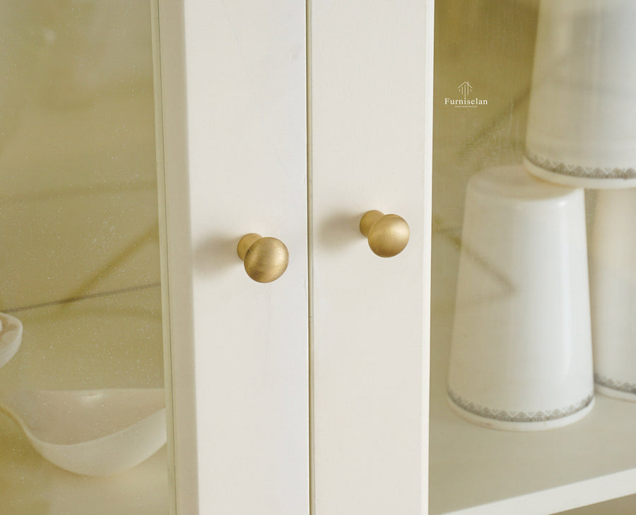 Bengaluru Solid Wood Crockery Cabinet four Doors - Tv Cabinet - Furniselan - Frosty White