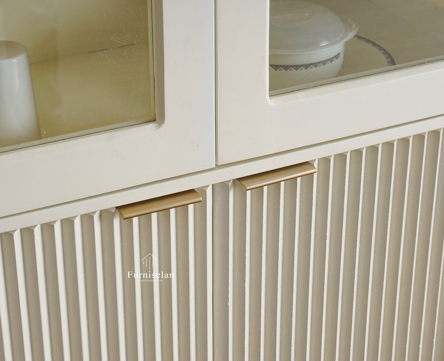 Bengaluru Solid Wood Crockery Cabinet four Doors - Tv Cabinet - Furniselan - Frosty White