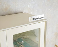 Bengaluru Solid Wood Bookshelf Cabinet four Doors Furniselan Milky White