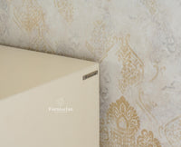Bengaluru Solid Wood Bookshelf Cabinet four Doors Furniselan Milky White