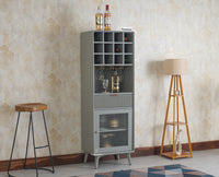 Bengaluru Solid Wood Tall Bar Cabinet Furniselan - Cool Grey