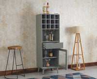 Bengaluru Solid Wood Tall Bar Cabinet Furniselan - Cool Grey