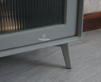 Bengaluru Solid Wood Tall Bar Cabinet Furniselan - Cool Grey