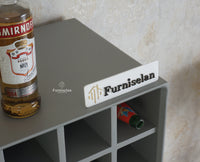 Bengaluru Solid Wood Tall Bar Cabinet Furniselan - Cool Grey