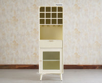 Bengaluru Solid Wood Tall Bar Cabinet Furniselan - Milky White