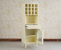 Bengaluru Solid Wood Tall Bar Cabinet Furniselan - Milky White