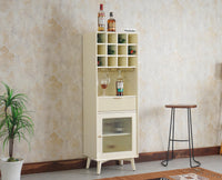 Bengaluru Solid Wood Tall Bar Cabinet Furniselan - Milky White