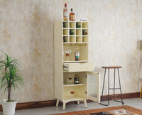 Bengaluru Solid Wood Tall Bar Cabinet Furniselan - Milky White