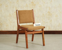 Nairobi Solid Acacia Wood Dining Chair Set-Premium Boucle Fabric-Teak Finish