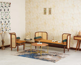 Aurum Sheesham Wood Cane Four Seater Sofa Set for Living Room with Cushion Seating 3+1