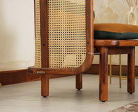 Aurum Sheesham Wood Cane Four Seater Sofa Set for Living Room with Cushion Seating 3+1 Furniselan Brown Finish