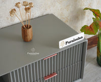 Bengaluru Solid Wood TV Cabinet Four Drawer Furniselan - Cool Grey
