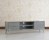 Bengaluru Solid Wood TV Cabinet Four Drawer Furniselan - Cool Grey