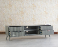 Bengaluru Solid Wood TV Cabinet Four Drawer Furniselan - Cool Grey