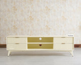 Bengaluru Solid Wood TV Cabinet Four Drawer Furniselan - Frosty White