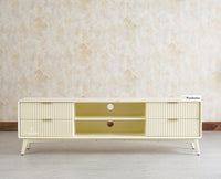Bengaluru Solid Wood TV Cabinet Four Drawer Furniselan Milky-White