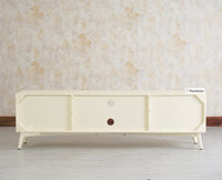 Bengaluru Solid Wood TV Cabinet Four Drawer Furniselan Milky-White