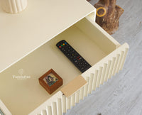 Bengaluru Solid Wood TV Cabinet Four Drawer Furniselan Milky-White