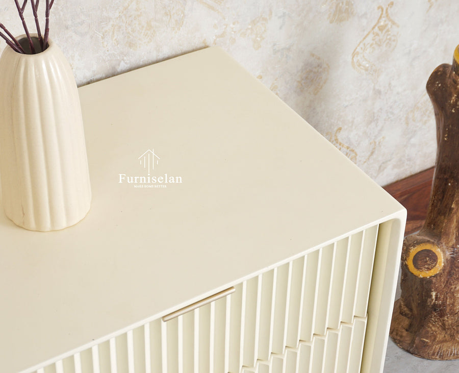 Bengaluru Solid Wood TV Cabinet Four Drawer Furniselan - Frosty White