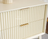 Bengaluru Solid Wood TV Cabinet Four Drawer Furniselan Milky-White