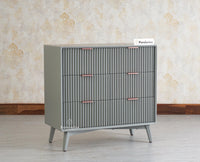 Bengaluru Solid Wood Wide Six Drawer Chest of Drawers Furniselan - Cool Grey